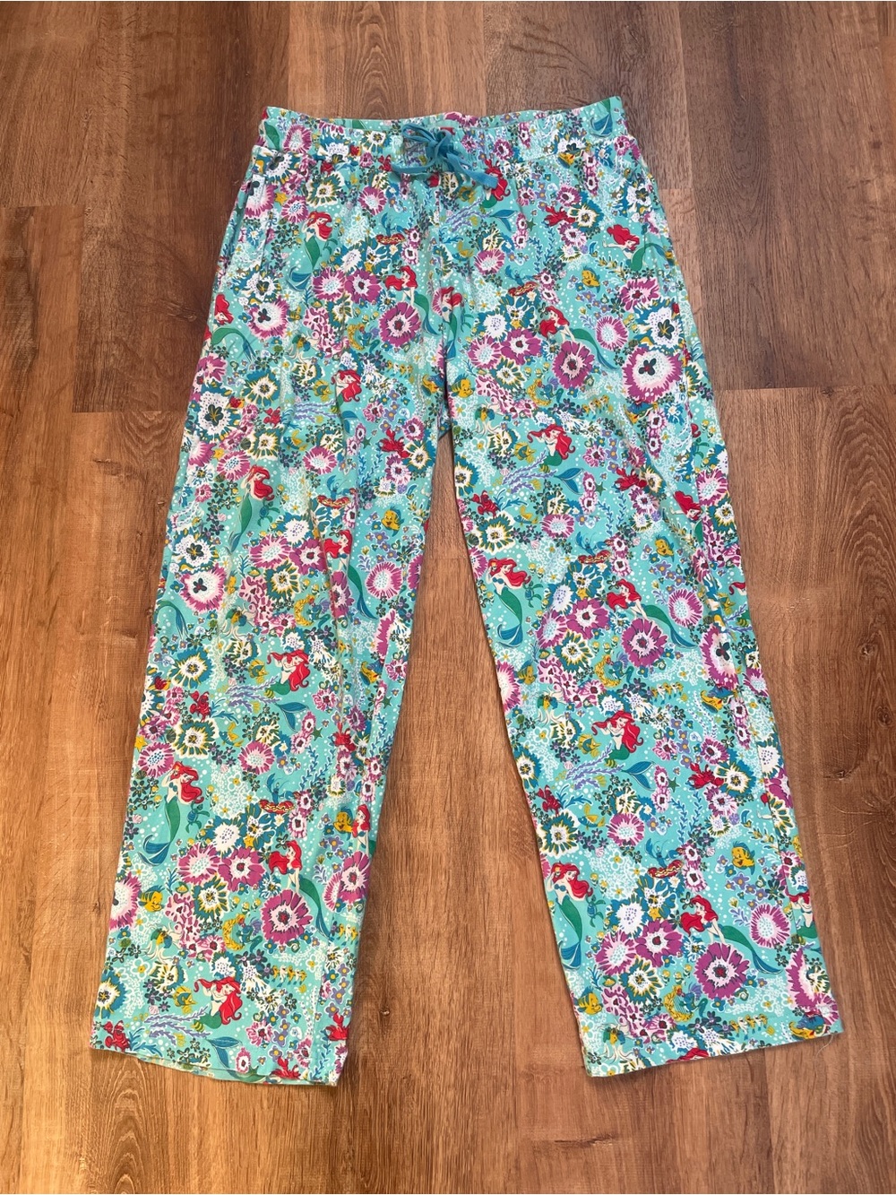 Disney x Vera Bradley The Little Mermaid Pajama Lounge Pants Medium Blue Pockets